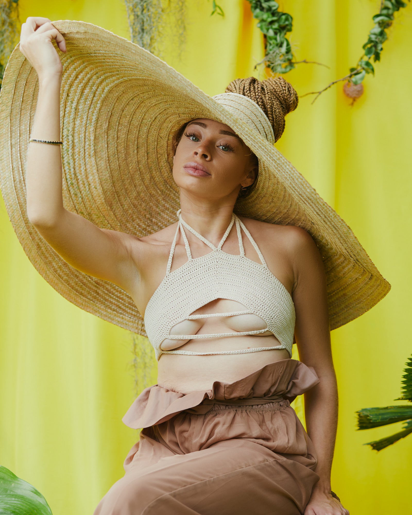 Shade Me Topless - handmade straw beach hats